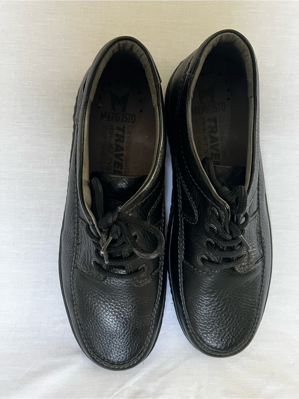Mephisto Men's Black Leather Lace-Up Oxfords